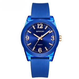 Montre enfant à aiguilles boîtier transparent