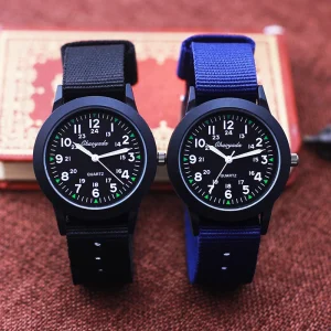 Montre enfant à quartz bracelet toile unisexe