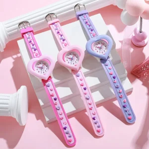 Montre enfant 6-8 ans tendance en forme de cœur