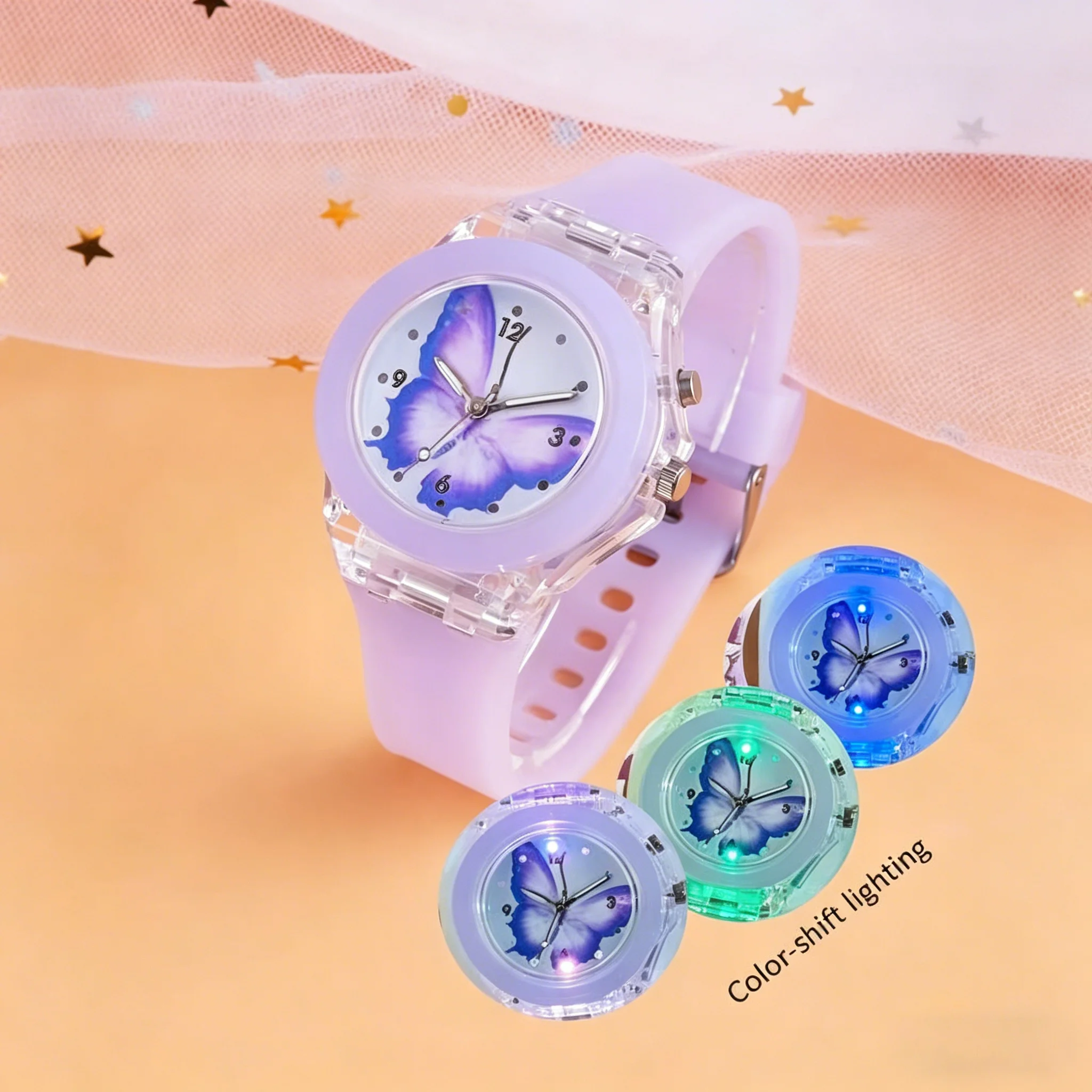 Montre enfant fille boîtier transparent