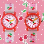 Montre enfant pour fille rose et scintillante